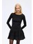 Fırfır Detaylı Siyah Kadın Elbise ELB00926 3