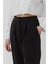 Beli Lastikli Siyah Kadın Pantolon 71154 4