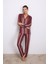 %100 Modal Uzun Kollu Düğmeli Çizgili Pijama Takımı 1