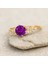 14 Ayar Altın Minimal Ametist Yüzük 2