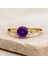 14 Ayar Altın Minimal Ametist Yüzük 3