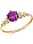 14 Ayar Altın Minimal Ametist Yüzük 4