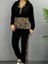 Cottonlab Kadın Uzun Kollu Leopar Detay Sweat ve Yanı Leopar Şerit Detay Pantolon Ikili Takım 6