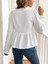 Cottonlab Kadın Uzun Kollu V Dantel Yaka Aerobin Bluz 5