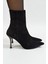 Siyah Hakiki Süet Deri Kadın Bot – 9 cm Ince Metal Topuk Bilekte Şık Sivri Burun 1