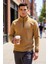 Erkek Dik Yaka Fermuarlı Standart Kol Polar Sweatshirt Fonksiyonel Dayanıklı Kaliteli Spor 2
