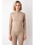 Kadın Dik Yaka Fermuarlı Reglan Kol Uzun Kollu Fitted Örme Sweatshirt Fonksiyonel Kaliteli 3
