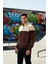 Erkek Dik Yaka Standart Kol Fermuarlı Renk Bloklu Sweatshirt Fonksiyonel Dayanıklı Estetik 4