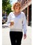 Kadın V Yaka Düşük Kol Oversize Örme Sweatshirt Fonksiyonel Dayanıklı Kaliteli Konforlu Şık 2