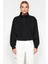 Kadın Fermuarlı Dik Yaka Düşük Kol Örme Sweatshirt Fonksiyonel Dayanıklı Kaliteli Konforlu 3