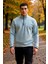 Erkek Dik Yaka Fermuarlı Standart Kol Polar Sweatshirt Fonksiyonel Dayanıklı Kaliteli Spor 1