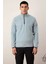 Erkek Dik Yaka Fermuarlı Standart Kol Polar Sweatshirt Fonksiyonel Dayanıklı Kaliteli Spor 3