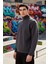 Erkek Dik Yaka Standart Kol Selanik Oversize Kalıp Sweatshirt Fonksiyonel Dayanıklı Modern 5