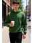 Erkek Kapüşonlu Standart Kol Oversize Kalıp Slogan Desenli Sweatshirt Fonksiyonel Kaliteli 2