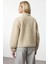 Kadın Dik Yaka Düşük Kol Fermuarlı Peluş Kalın Örme Sweatshirt Fonksiyonel Dayanıklı Rahat 4