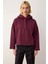 Kadın Kapüşonlu Düşük Kol Oversize Örme Sweatshirt Fonksiyonel Dayanıklı Kaliteli Konforlu 3