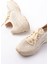 ZRİN-3002 Premium Bej Bağcıklı Fileli Taş Aksesuarlı Günlük Sneaker 5