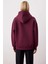 Kadın Kapüşonlu Düşük Kol Oversize Sweatshirt Fonksiyonel Dayanıklı Kaliteli Konforlu Spor 4