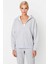 Kadın Kapüşonlu Fermuarlı Düşük Kol Örme Sweatshirt Fonksiyonel Dayanıklı Kaliteli Estetik 3