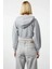 Kadın Kapüşonlu Düşük Kol Fermuarlı Örme Sweatshirt Fonksiyonel Dayanıklı Kaliteli Estetik 4