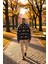 Erkek Kapüşonlu Düşük Uzun Kollu Örme Polar Dokuma Oversize Geniş Kesim Retro Desenli Sweatshirt 1