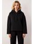 Kadın Kapüşonlu Düşük Kol Oversize Örme Sweatshirt Fonksiyonel Dayanıklı Kaliteli Konforlu 3