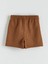 Lcw Kids Kahverengi Süet Görünümlü Kız Çocuk Şort Etek 4