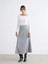 Soulife Gri Beli Lastikli Ekose A Kesim Etek 1