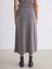 Soulife Gri Beli Lastikli Midi Etek 4