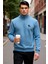 Erkek Dik Yaka Fermuarlı Standart Kol Regular Kalıp Sweatshirt Fonksiyonel Dayanıklı Rahat 2