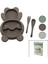 Ayıcık Model=3 Bölmeli Bebek Beslenme Seti 3pcs=mama Kabı-Kaşık-Çatal 500ML Renkli Plst (5358) 1