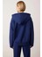 Kadın Kapüşonlu Standart Kol Bağlama Detaylı Örme Sweatshirt Fonksiyonel Dayanıklı Estetik 4
