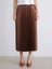 Lcwaıkıkı Classic Kahverengi Beli Lastikli Saten Pileli Etek 2