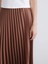 Lcwaıkıkı Classic Kahverengi Beli Lastikli Saten Pileli Etek 3