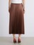 Lcwaıkıkı Classic Kahverengi Beli Lastikli Saten Pileli Etek 4