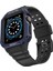 Apple Watch 42MM KR401 Silikon Kordon - SIYAH-MAVI-(5796) 1