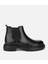 02BOH318040A100 ERKEK Deri Siyah Lastik Detaylı Chelsea Bot 1
