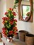 Yapay Kokina Yılbaşı Ev Dekorasyon Plastik Saksıda Yapay Çiçek 55 cm Dekoratif Çiçek 7