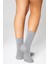 Bambu Kaydırmaz Taban Silikon Baskı Umre Tavaf Umre Hamile Yoga Gri Lastiksiz Çorap 3'lü 3