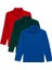 Unisex 3'lü Paket Mavi-Yeşil-Kırmızı Standart Fit Tüylenme Yapmayan Soğuk Geçirmez Polar Sweatshirt 1