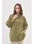 Taşlı Düğme Detaylı Gömlek Tunik 2844 Haki 3