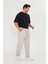 Erkek Baggy Parçalı Desen Yan Etiketli Gabardin Pantolon 721 1