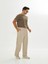 Erkek Baggy Müslin Keten Bel Bağcıklı Lastikli Düz Paça Pantolon 3