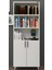 Renazzo %100 Mdf Kapaklı Tekli Modül Ayaklı Beyaz Geniş Kitaplık 1