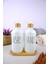 Digithome 2’li Ahşap Standlı Cam Sıvı Sabun ve Bulaşık Deterjanı Şişesi Sabunluk Beyaz 500 ml - G/1 1