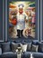 Yemeklik Alan Neşeli Aşçı Dekoratif Kanvas - Mdf Ahşap Tablo 3