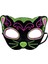 Siyah Kadife Işlemeli Kedi Maskesi 1