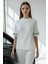 Bisiklet Yaka Taş Işlemeli Regular Örme Tişört 2