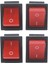 16A/250VAC 20A/125VAC Kırmızı Gösterge Işık 4 Pin Açık/kapalı Dpst Rocker Switch 4 Pcs (Yurt Dışından) 1
