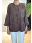Kolye Detaylı Desenli Bluz 31532 Kahve 1